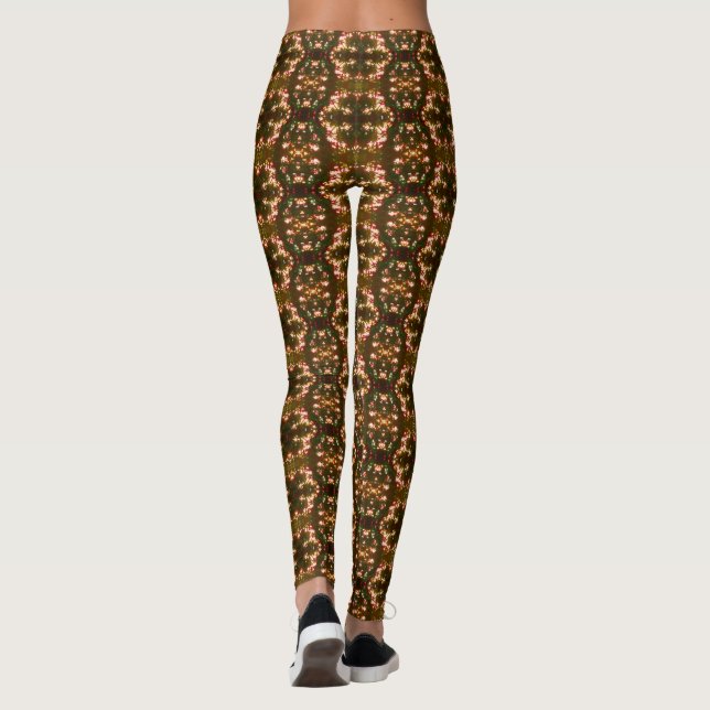 Sunrise Christmas Lights Muted Pattern 22 Leggings (Back)