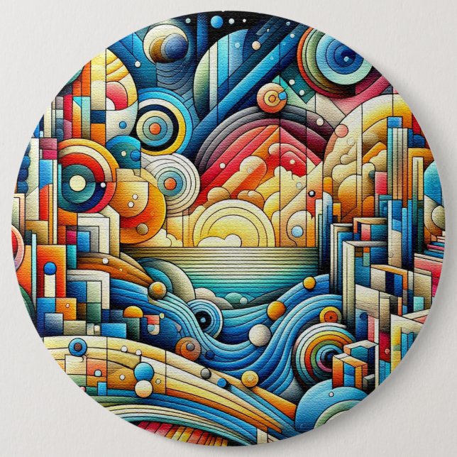 Sunrise City  6 Cm Round Badge (Front)