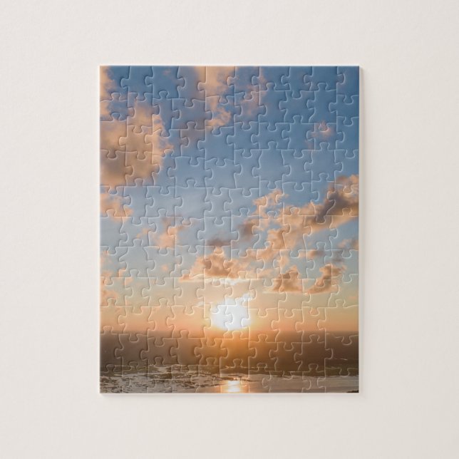 Sunrise Clouds Landscape Nature Aerial Photograph Jigsaw Puzzle (Vertical)