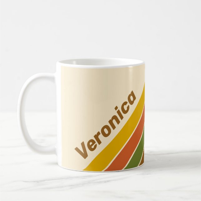 Sunrise Clover Stripes with Name Coffee Mug (Left)