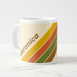 Sunrise Clover Stripes with Name Large Coffee Mug