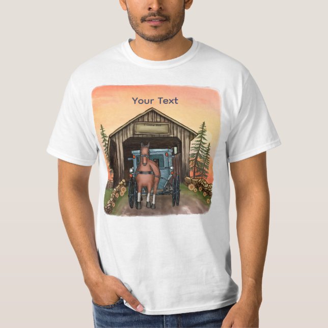 Sunrise Covered Bridge T-Shirt (Front)