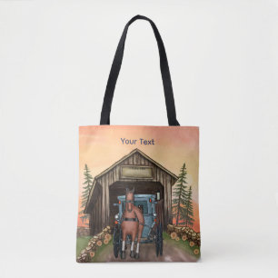 Sunrise Covered Bridge Tote Bag