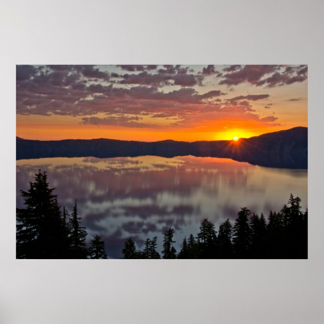 Sunrise, Crater Lake National Park, Oregon, USA Poster (Front)