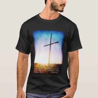 Sunrise Cross John 3:16 T Shirt Dark Colours