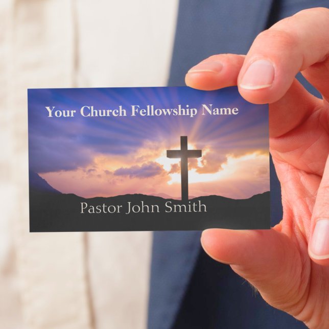 Sunrise Cross Purple Church Pastor Business Cards (Sunrise Cross Purple Church Pastor Business Cards)