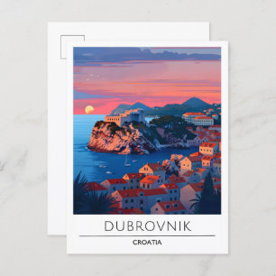 Sunrise Dubrovnik Croatia Travel  Postcard