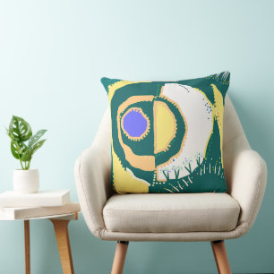 Sunrise Ethnic Circle - Yellow Green Periwinkle Cushion