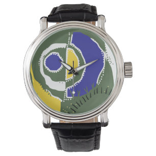 Sunrise Ethnic Circle - Yellow Green White Blue Watch