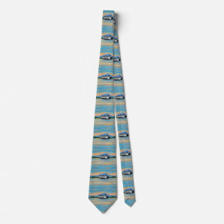 Sunrise Ferry Painting Tie