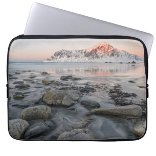 Sunrise Flakstad and Skagsanden Beach Laptop Sleeve