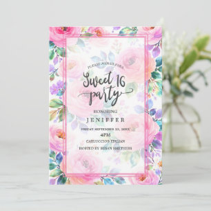 Sunrise Floral Boho Custom Name Design             Invitation