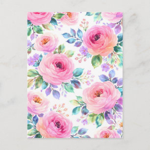 Sunrise Floral Boho Custom Name Design             Postcard