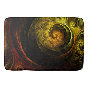 Sunrise Floral Red Abstract Art Bath Mat