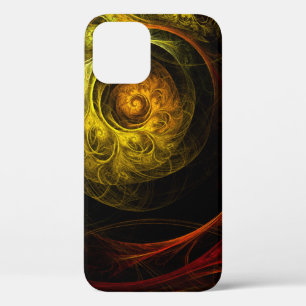 Sunrise Floral Red Abstract Art iPhone 12 Case