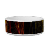 Sunrise Floral Red Abstract Art Cat Bowl (Left)