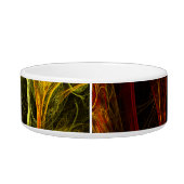 Sunrise Floral Red Abstract Art Cat Bowl (Back)
