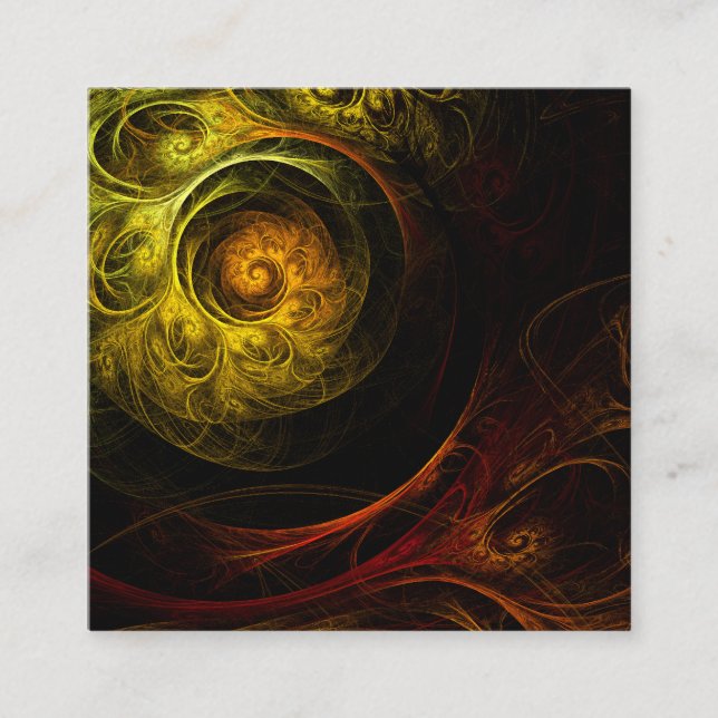 Sunrise Floral Red Abstract Art Enclosure Card (Front)