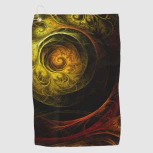 Sunrise Floral Red Abstract Art Golf Towel