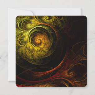 Sunrise Floral Red Abstract Art Invitation