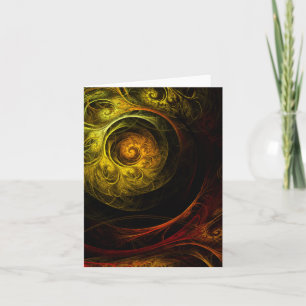 Sunrise Floral Red Abstract Art Note Card