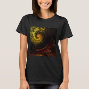 Sunrise Floral Red Abstract Art T-Shirt