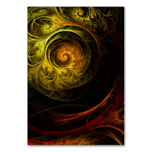 Sunrise Floral Red Abstract Art Table Card