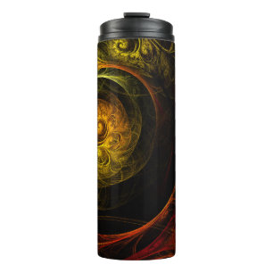 Sunrise Floral Red Abstract Art Thermal Tumbler
