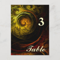 Sunrise Floral Red Table Number Postcard