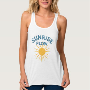 Sunrise Flow Retro Sun Graphic Print Vinyasa Yoga Singlet