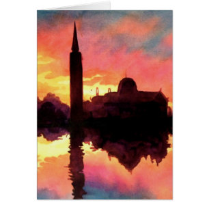 "Sunrise Giudecca" Cityscape Watercolor
