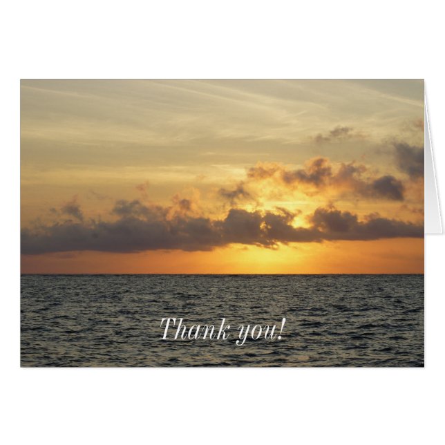 Sunrise Glory Folly Beach Thank You Card (Front Horizontal)