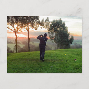 Sunrise Golfer Postcard
