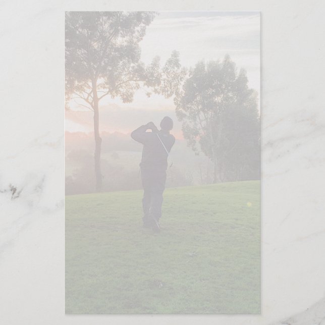 Sunrise Golfer Stationery (Front)