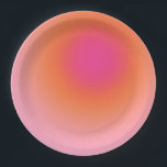 Sunrise Gradient - Beige Pink Orange Paper Plate<br><div class="desc">Gradient Design - Aura Effect - Beige,  Pink And Orange Ombre.</div>