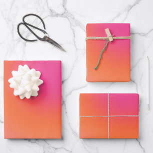 Sunrise Gradient - Beige Pink Orange Wrapping Paper Sheet