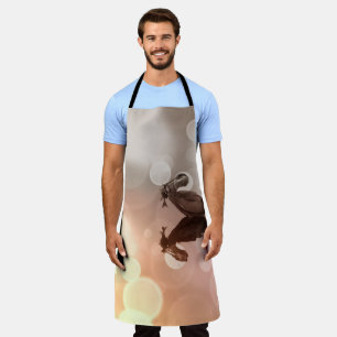 Sunrise Great Blue Heron Reflection Fisherman Fish Apron