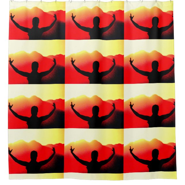sunrise greeting pattern shower curtain (Front)