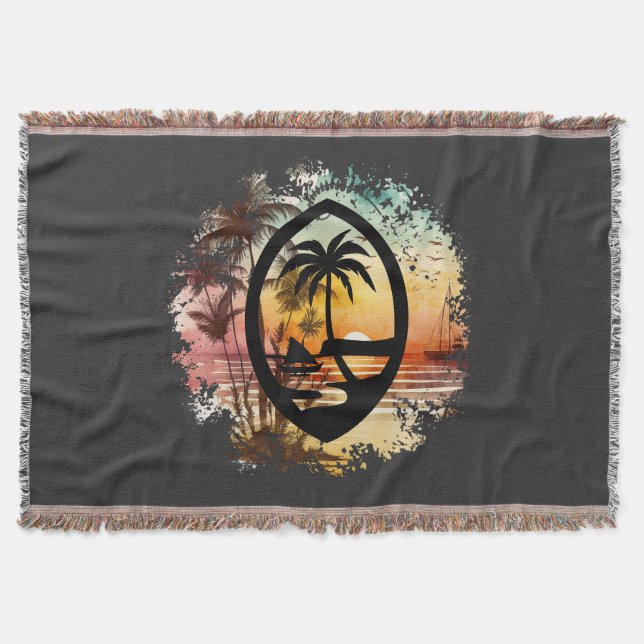 Sunrise Guam Seal  Throw Blanket (Front)