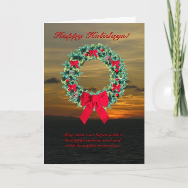 Sunrise Happy Holidays Card (Front)