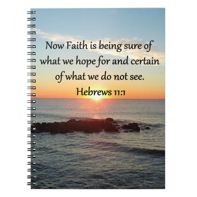 SUNRISE HEBREWS 11:1 PHOTO DESIGN SPIRAL NOTEBOOK (Front)