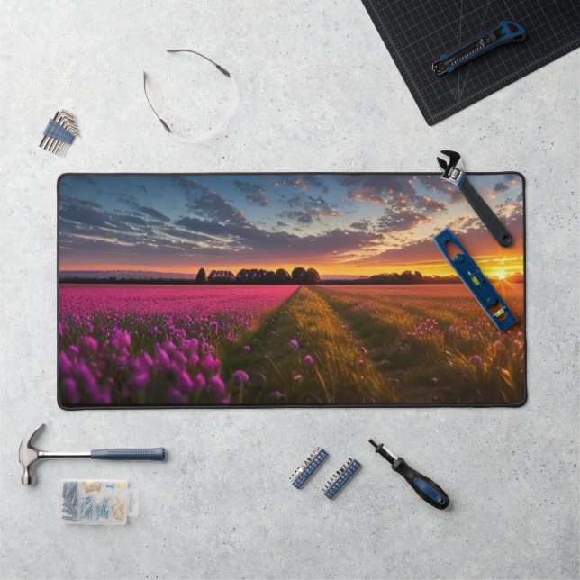 Sunrise In A Beautiful Spring Morning Desk Mat (Workstation)