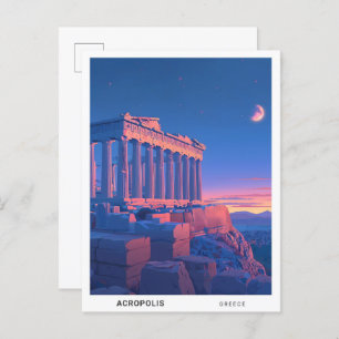 Sunrise in Acropolis Greece Travel Postcard