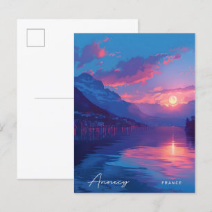 Sunrise in Annecy France Travel Postcard