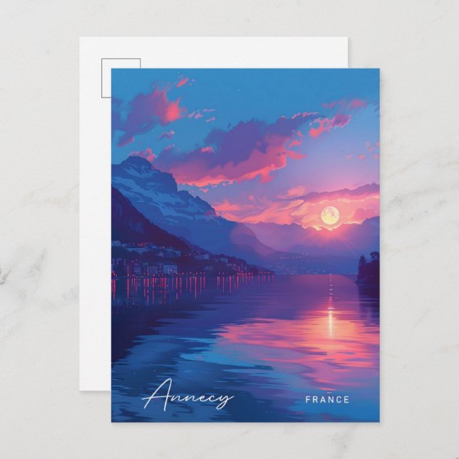 Sunrise in Annecy France Travel  Postcard (Front/Back)