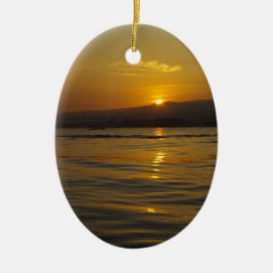 Sunrise in Bali island Ceramic Tree Decoration