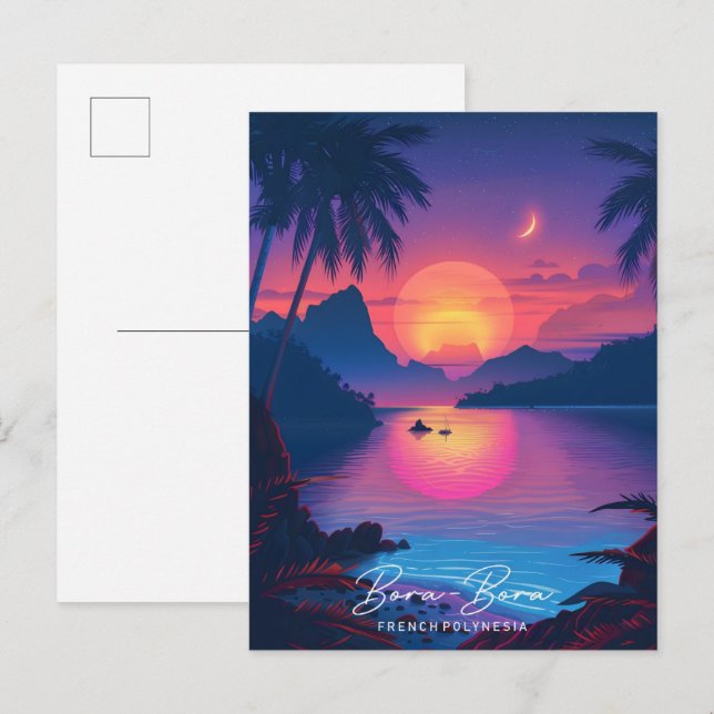 Sunrise in Bora-Bora French Polynesia Travel  Postcard (Front/Back)