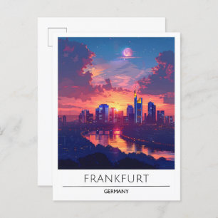 Sunrise in Frankfurt Germany Travel Postcard