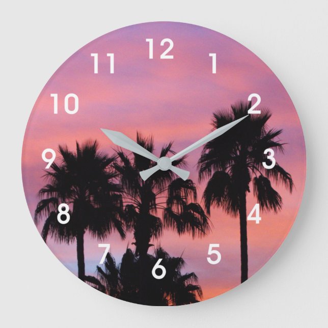 Sunrise in Gilbert, AZ Large Clock (Front)