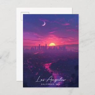 Sunrise in Los Angeles California USA Travel  Postcard